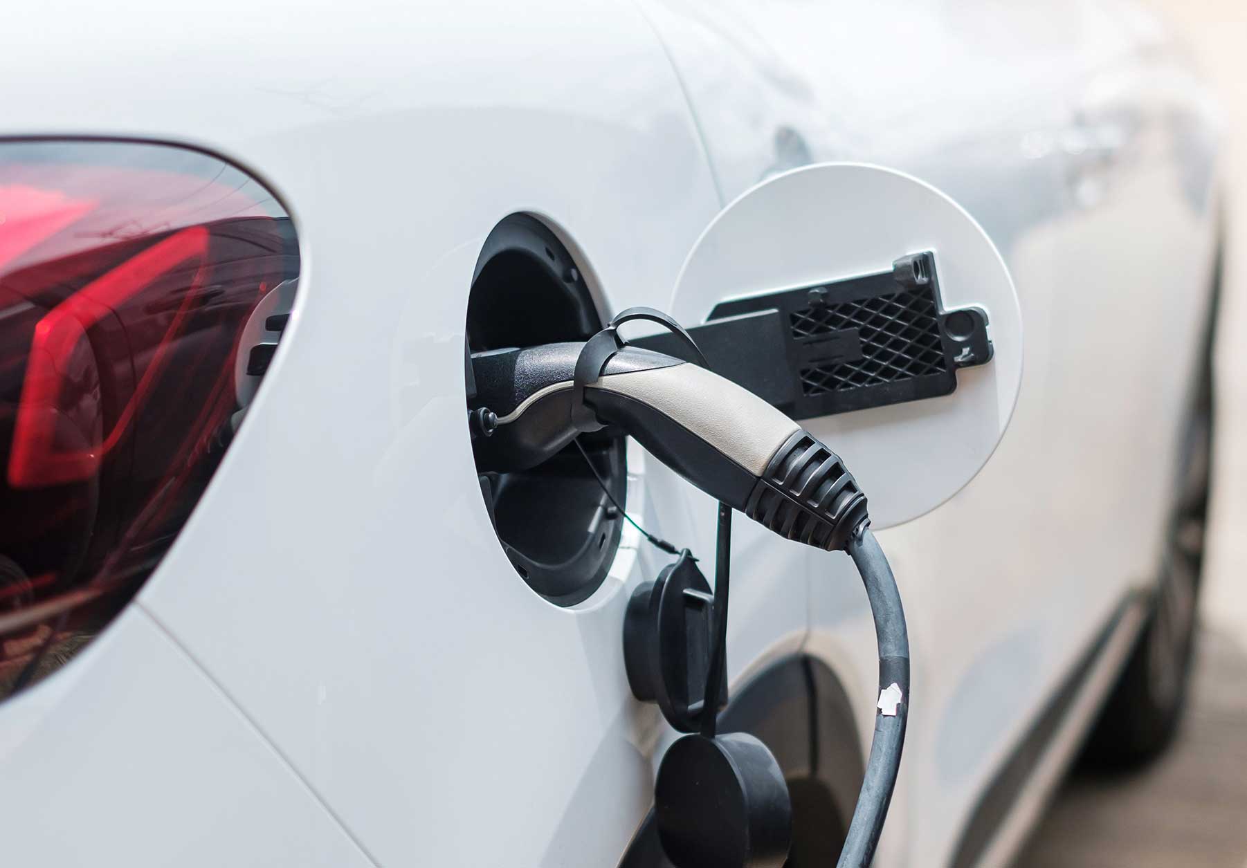 Car plugged in and charging up